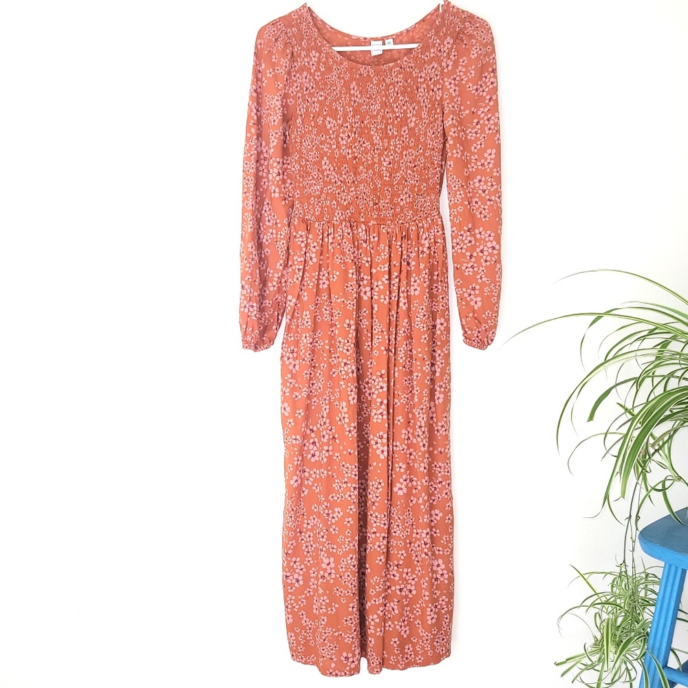 Susina Floral Smocked Maxi Dress - XS